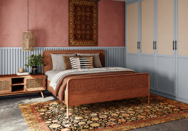 Pink Walls with Tapestry Decor