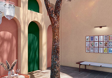 Colourful Courtyard Design Idea&nbsp;