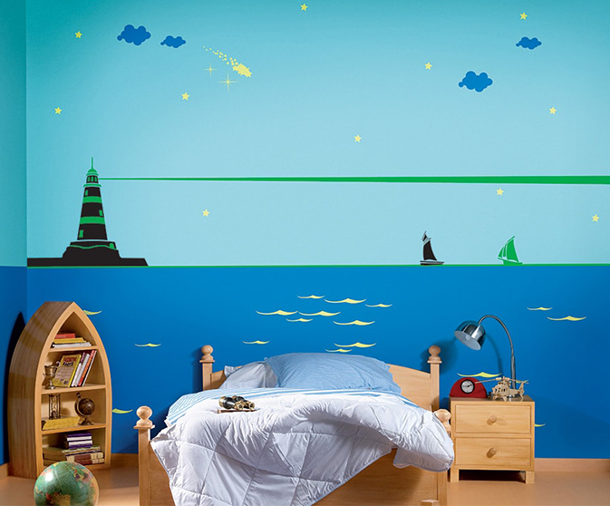 Lighthouse Island Kids Wall Theme - Asian Paints