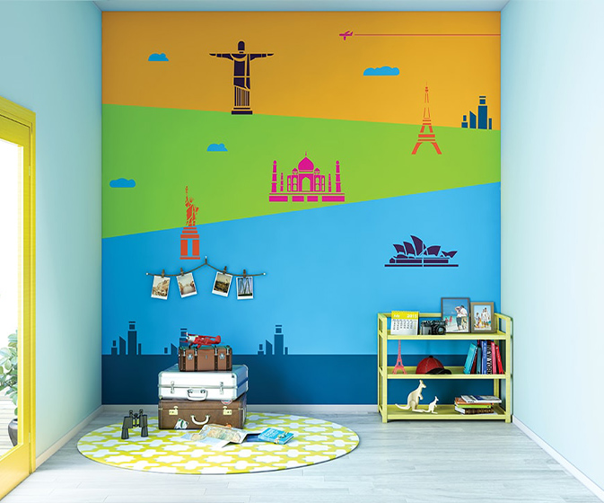 Travel Trails Kids Wall Theme - Asian Paints