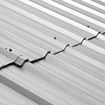 Grey metal roof.