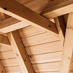 Wooden ceiling.