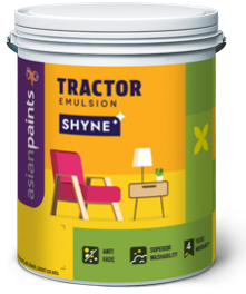Tractor Emulsion Shyne For Soft Sheen Wall Finish Asian Paints Distemper — low segment — priced rs. tractor emulsion shyne for soft sheen