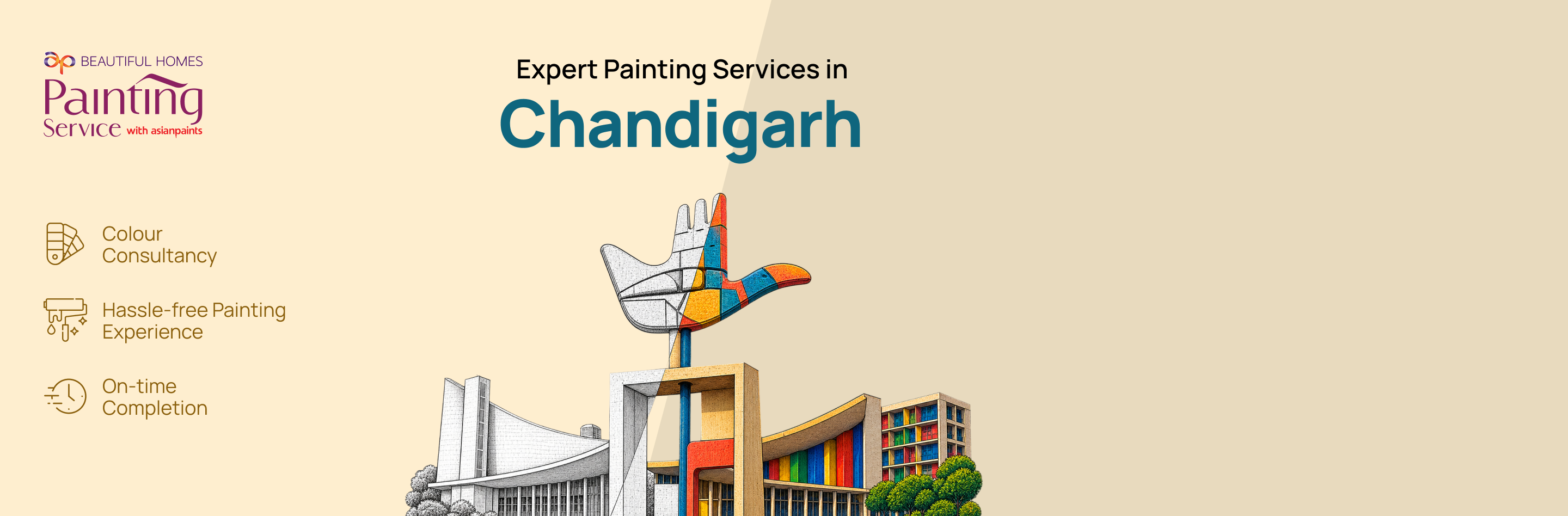 Banner image for expert painting services with on-time site completion