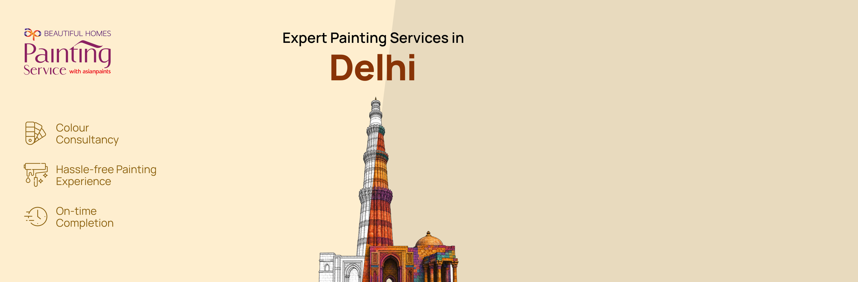 Banner image for expert painting services with on-time site completion