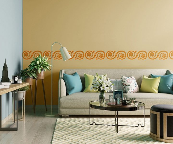 Classy Creepers Interior Wall Stencils - Asian Paints Classy Creepers Interior Wall Stencils - Asian Paints