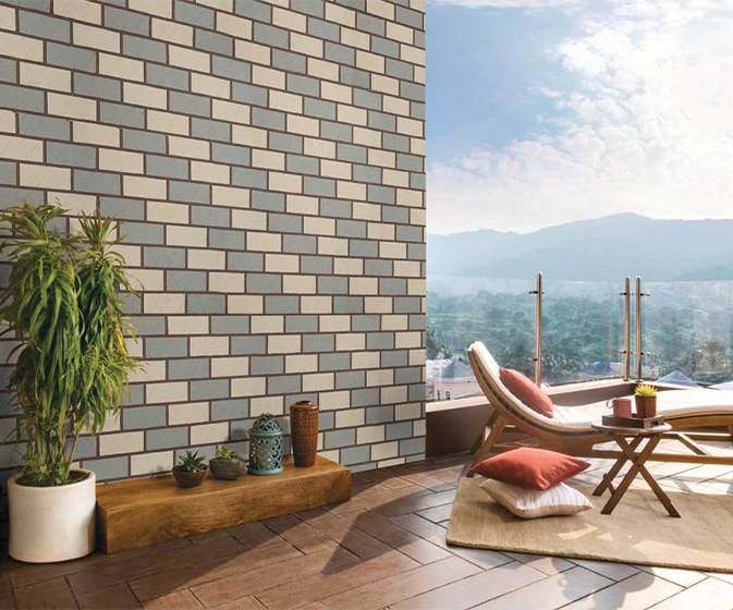 Createx Dholpur Brick Pattern ETXT6001CMB1004 Wall