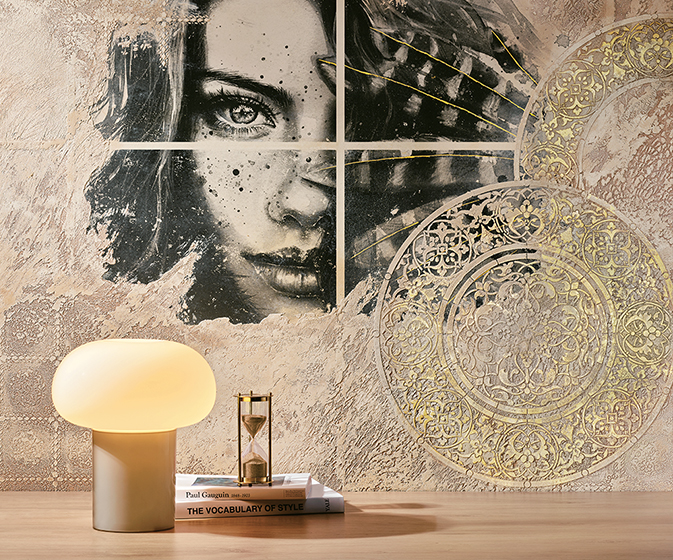 Image Transfer Paint with Calcecruda Mandala Medaillion