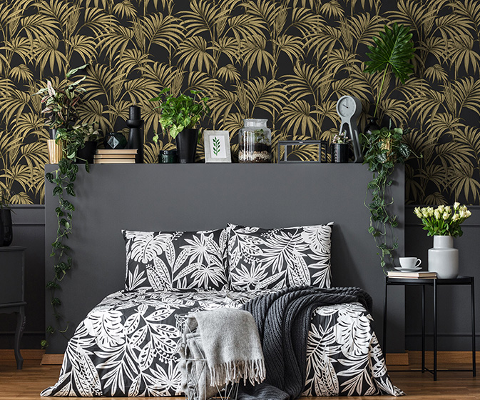 Fashionista - Under the Palms wallcovering from Nilaya by Asian Paints