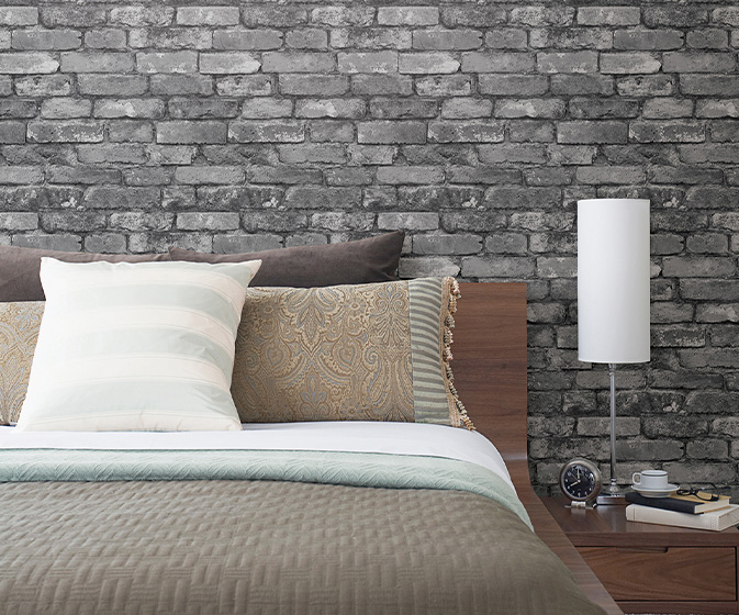 Stone gray pattern Brick effect wallpaper  TenStickers