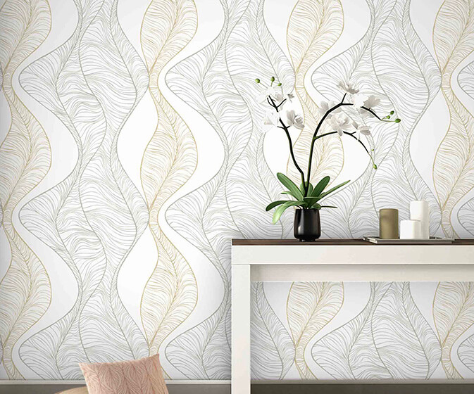 Japanese-Leaf-W119WT56Y75 Wallpaper Design for Walls - Asian Paints