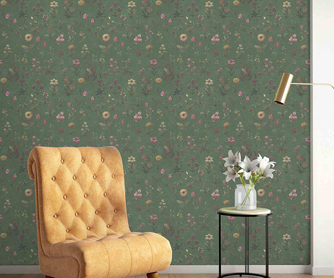 Gulbahaar-patiala-Green-W109WI24S75 Wallpaper Design for Walls - Asian