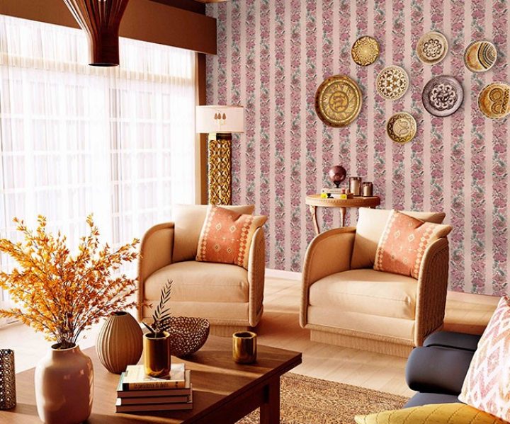 Sabyasachi  The Lucknow Chintz wallcovering from Nilaya by Asian Paints