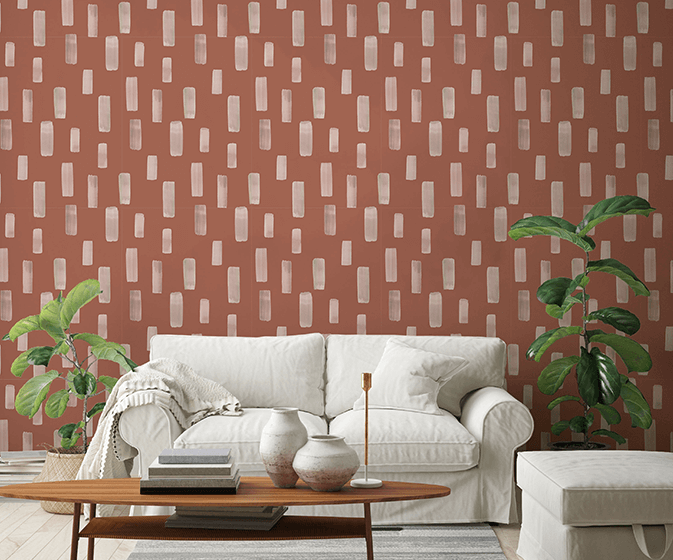 Graham and Brown Fresca Wallpaper Retro ogee 108278 burnt orange