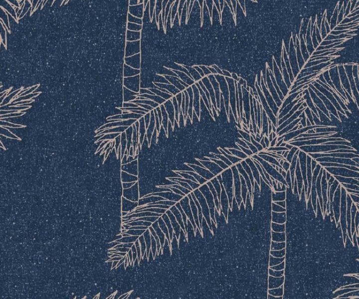 Blue Palm Leaves Wallpaper buy at the best price with delivery  uniqstiq