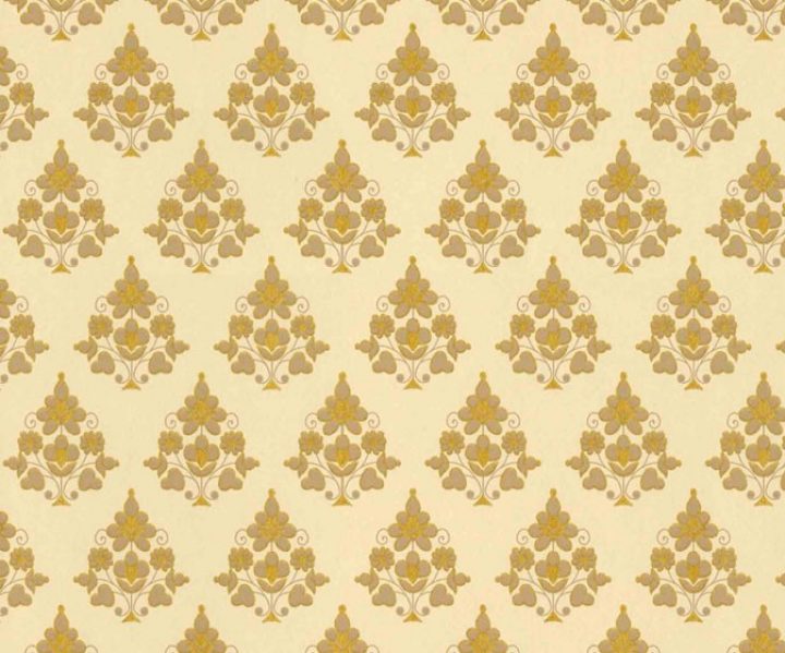 PVC Matte Golden Floral Damask Pattern Wallpaper for Home Size 50 Square  Feet