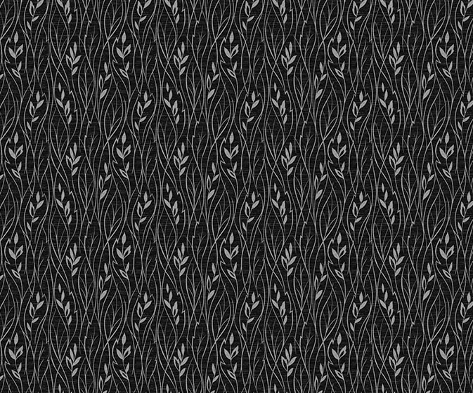 Wallpaper Designer Silver Metallic Leaf Silhouette on Black Texture 