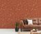 Pillows on brown leather settee in white living room interior with plant and copy space. Real photo