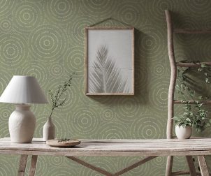 Mockup frame in Nomadic style interior background, 3d render