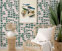 Mockup frame in coastal boho style interior, 3d render Mockup frame in coastal boho style interior, 3d render