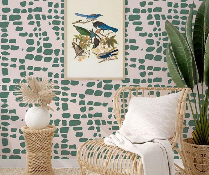 Mockup frame in coastal boho style interior, 3d render Mockup frame in coastal boho style interior, 3d render