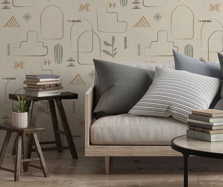 Mock up poster, Scandinavian living room concept design, 3d render, 3d illustration Mock up poster, Scandinavian living room concept design, 3d render, 3d illustration