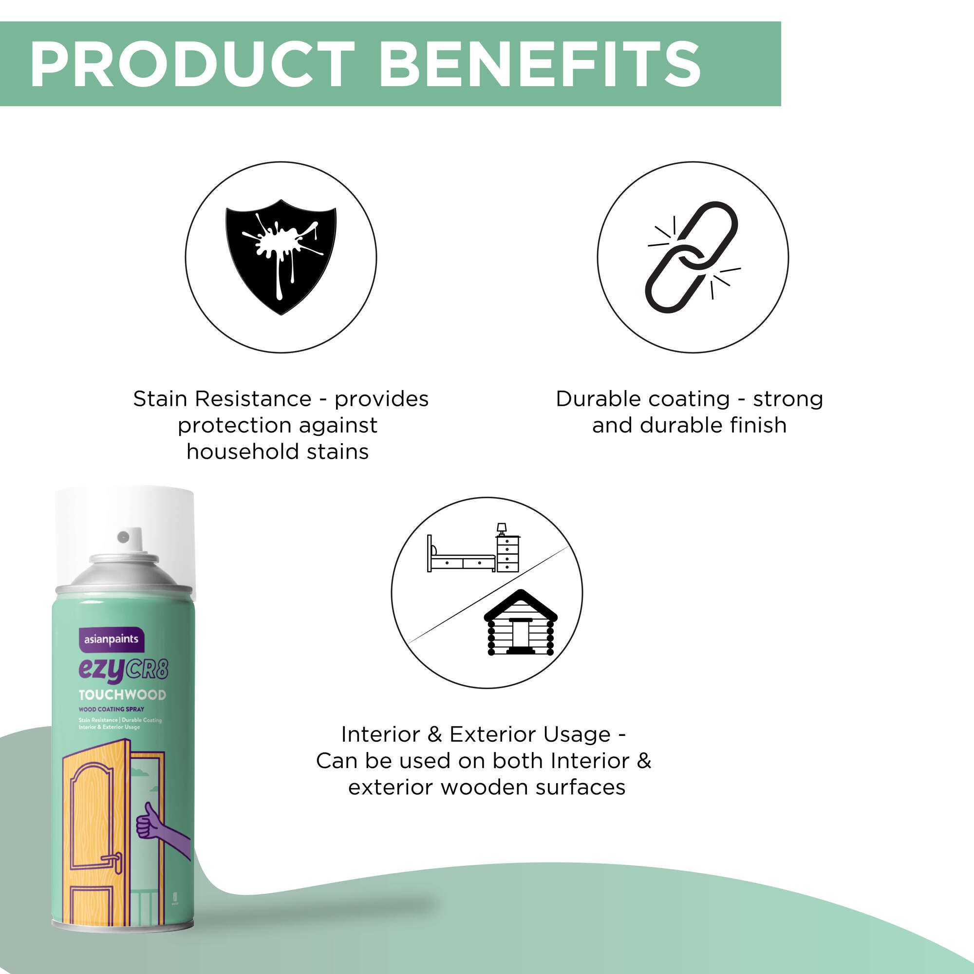 ezyCR8 Touchwood Wood Coating Spray, Gloss ezyCR8 Touchwood Wood Coating Spray, Gloss