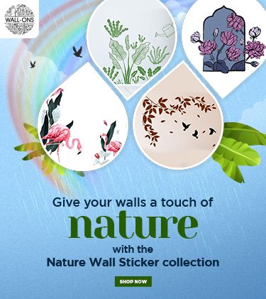 3 wall decals effect 3D tropical plants
