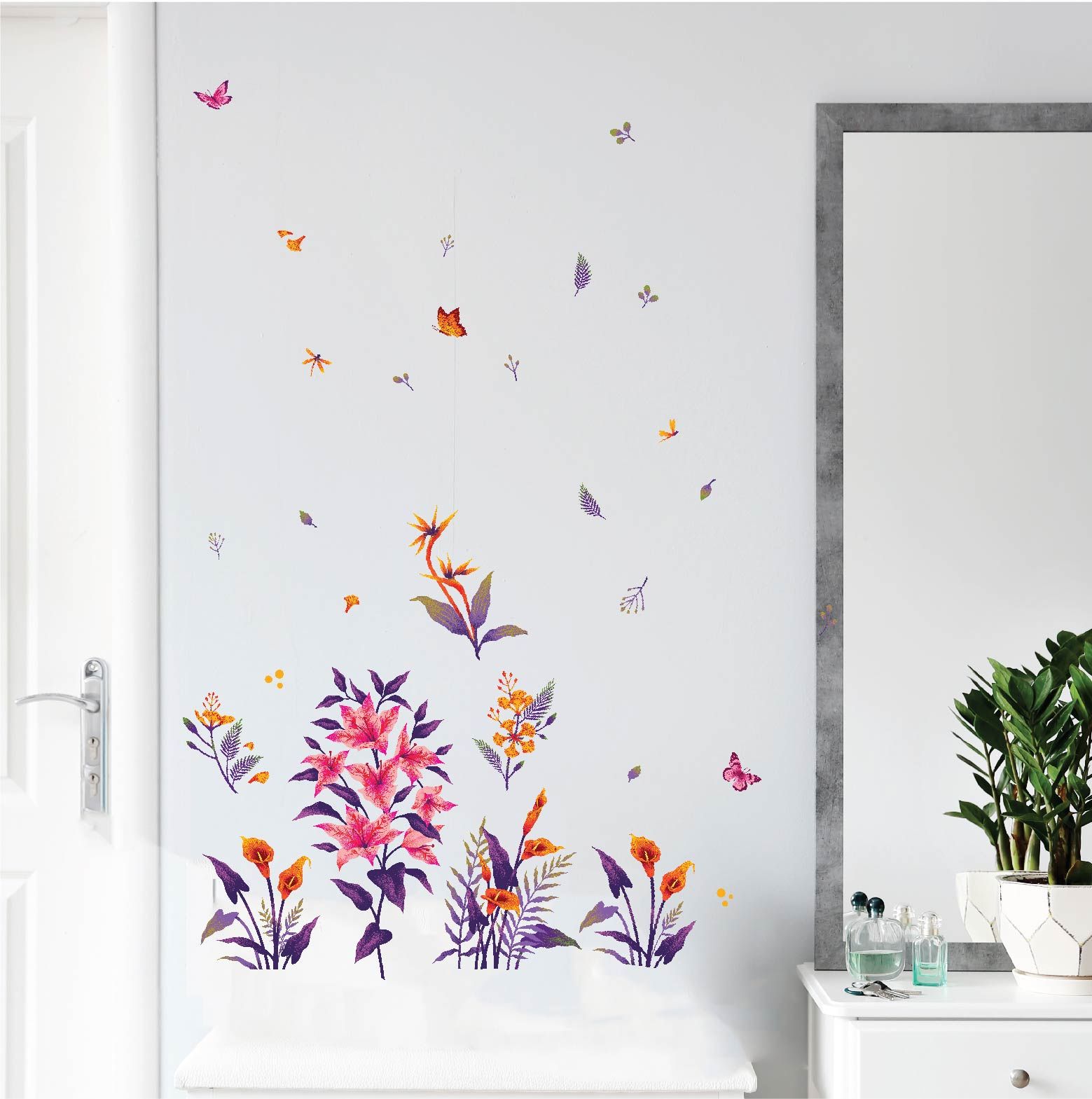 Asian Paints Wall Ons Rainforest Botanical Decal Peel And Stick Wall Sticker