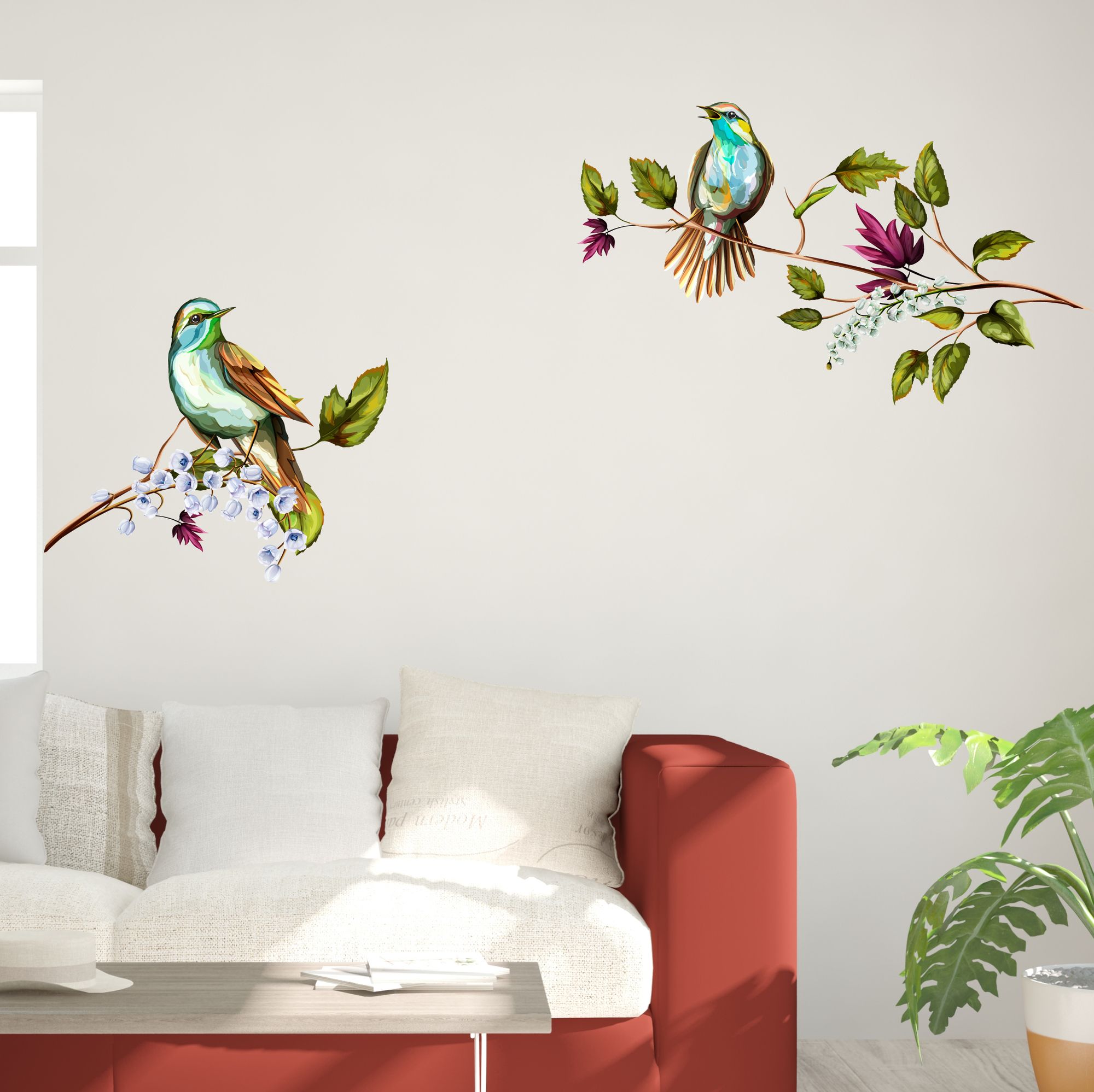 Buy Moon and Stars Tree Wall Sticker Right to Left Multicolour Online   WallMantra