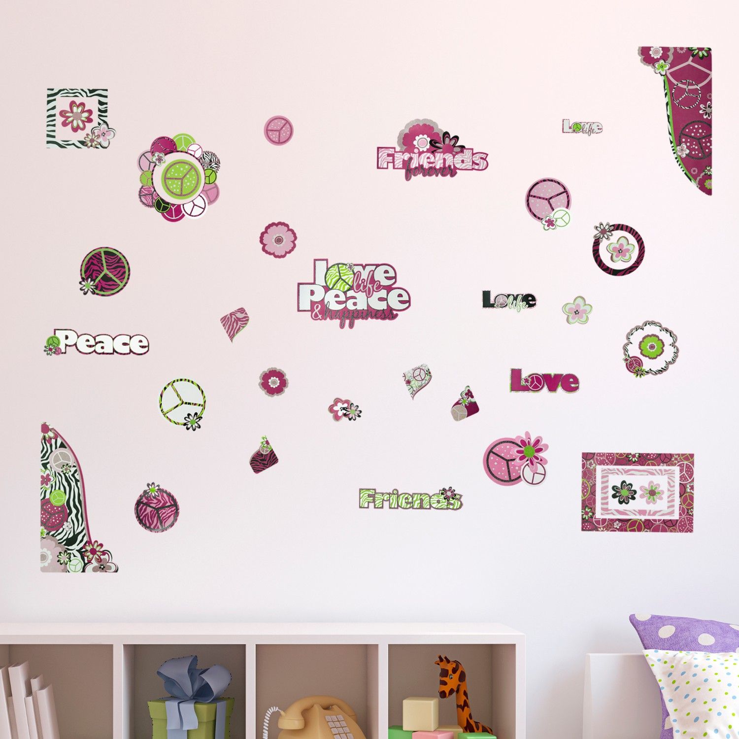 Peace Sign Frames Wall Sticker
