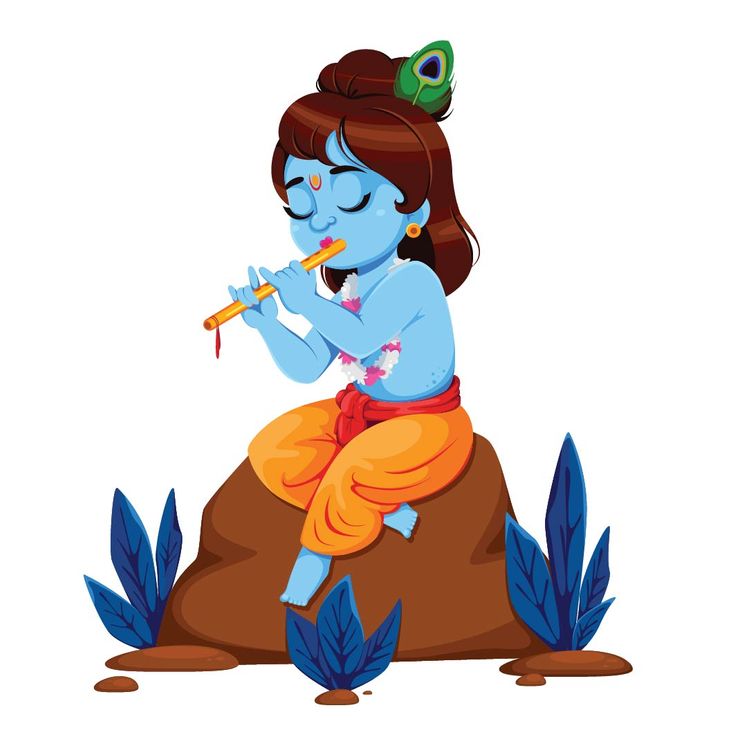 Bal Krishna and The Flute - Wall Stickers & Decals by Asian Paints