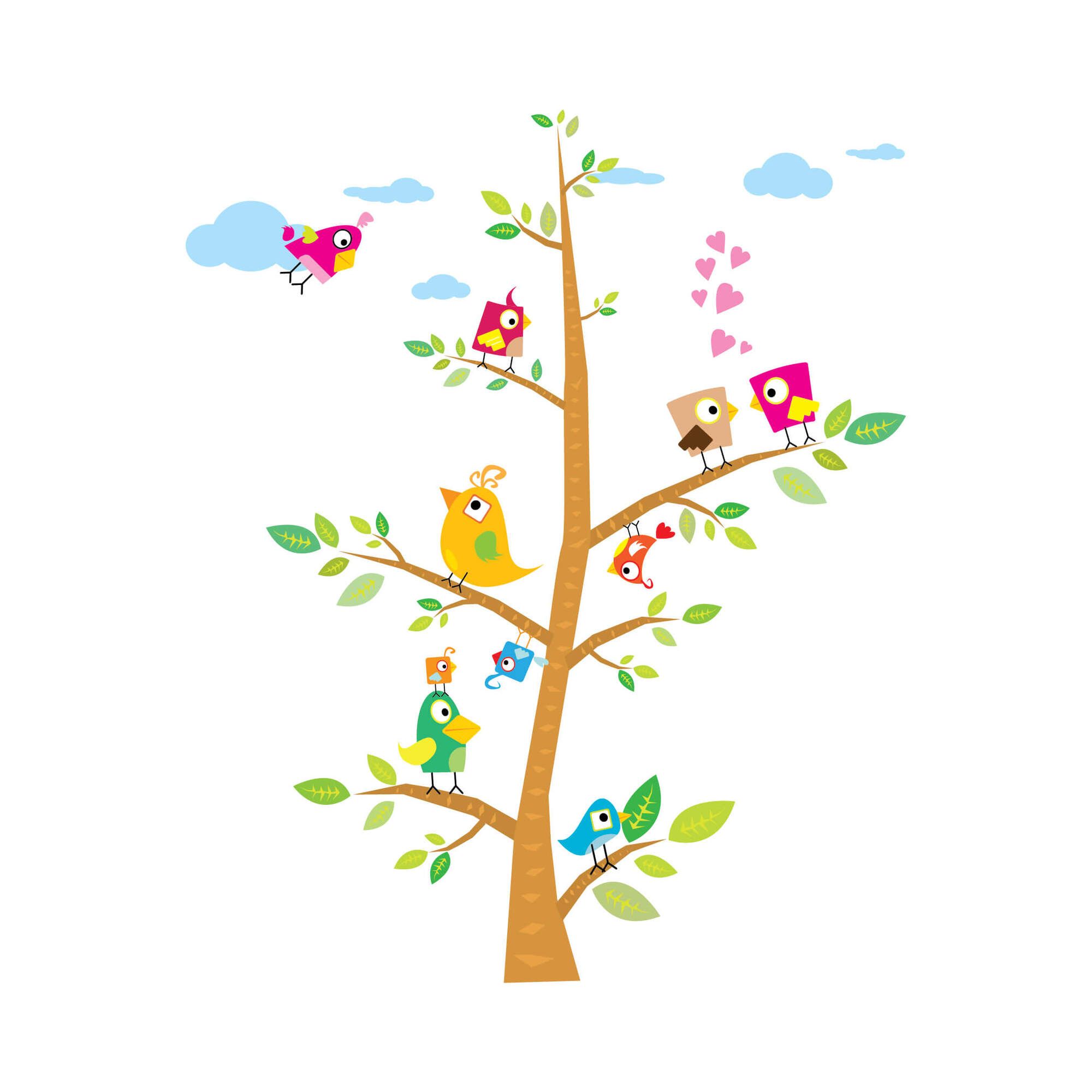 Cartoon Birds - Wall Stickers & Decals by Asian Paints