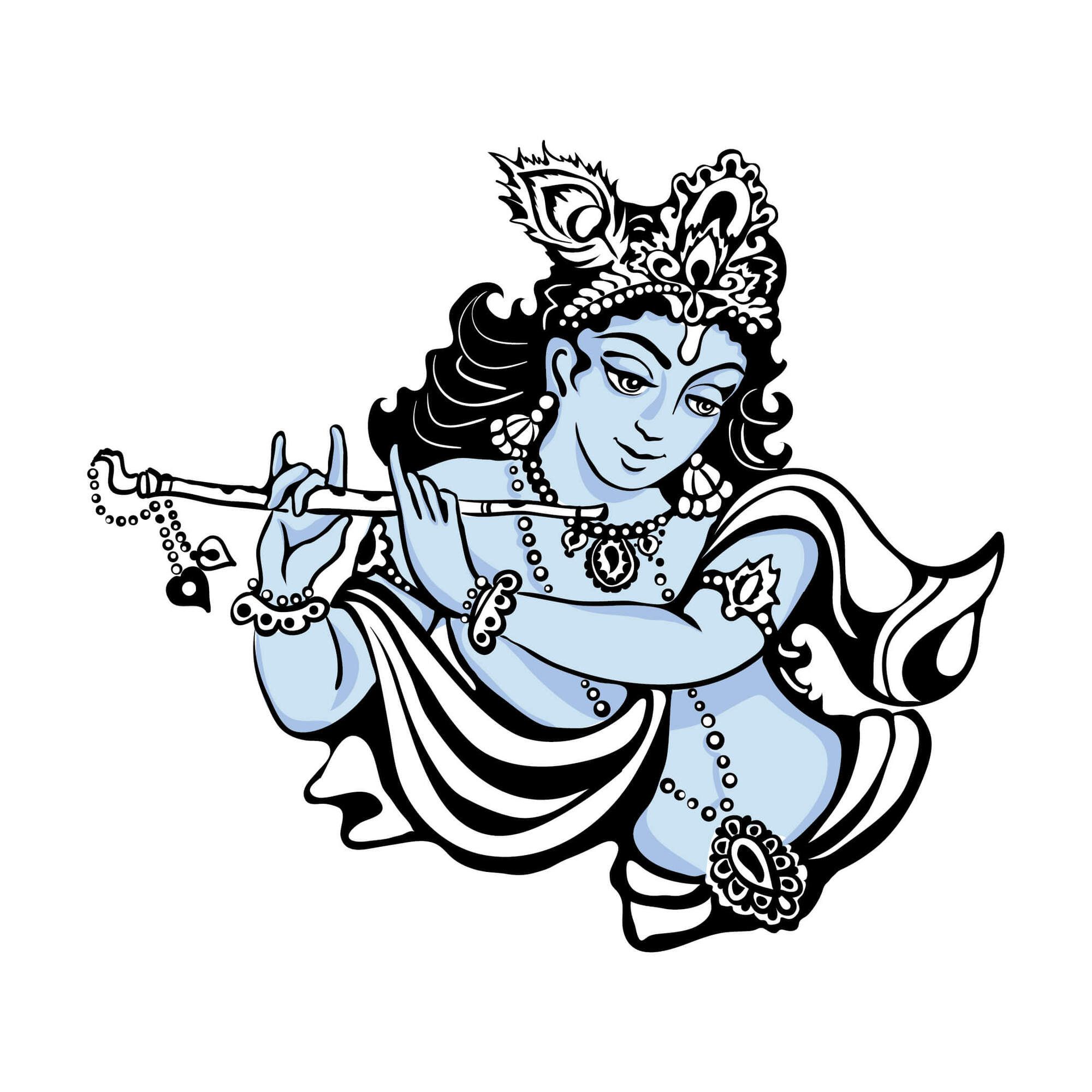 Lord Krishna Plays the Flute - Wall Stickers & Decals by Asian Paints