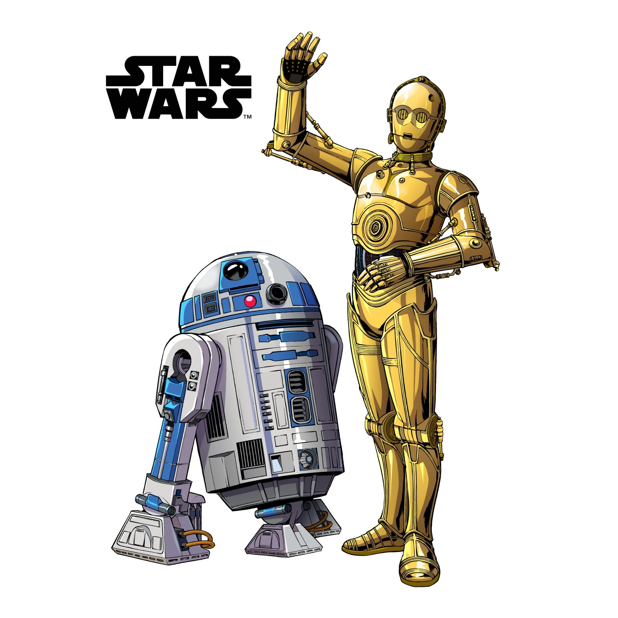 transactie Ademen salto Star Wars R2D2 and C3PO Wall Sticker