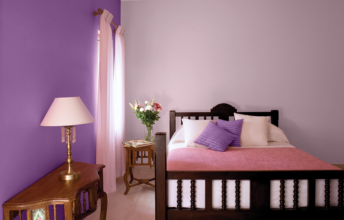 5 Colour Combinations For Walls That Lifts Up Your Home Decor Sober Pink Colour Code 9561 And Grey Buck 8482