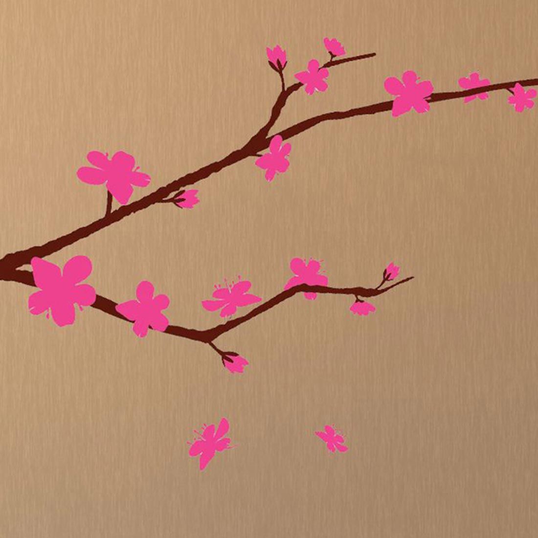 Floral Pink Flowers and Branch - Wall Stickers & Decals by Asian ...