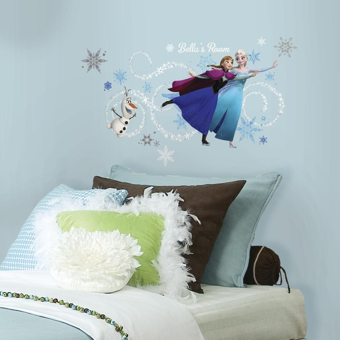 Asian Paints Wall Ons Original Disney Frozen Custom Headboard Featuring Elsa Anna And Olaf Wall Sticker