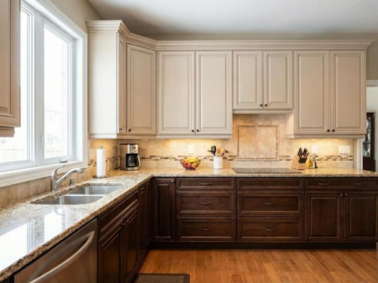Traditional kitchen with wood cabinets and granite counters - Beautiful Homes