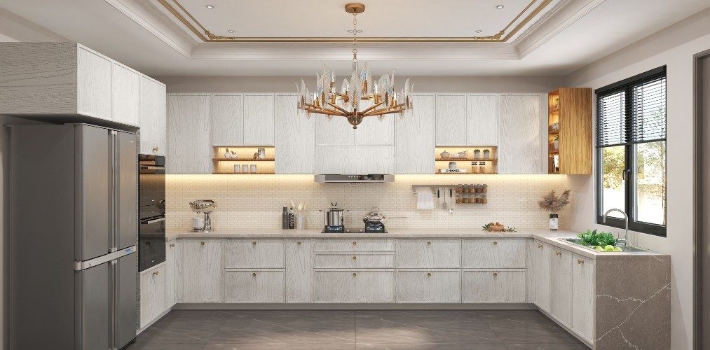 Design Ideas - 12 U shaped kitchen design with rustic wood finish cabinets-Beautiful Homes
