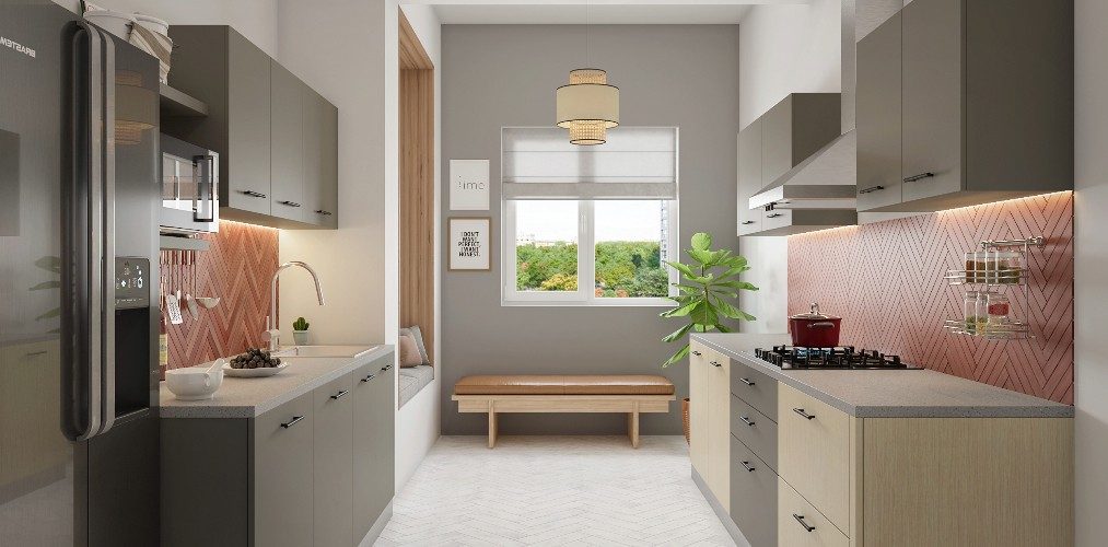 White & grey kitchen cabinets design with herringbone pattern kitchen backsplash White & grey kitchen cabinets design with herringbone pattern kitchen backsplash-Beautiful Homes