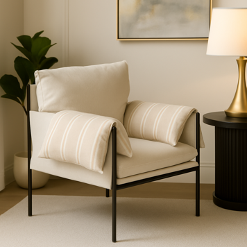 Louis Accent Chair in Fabric Upholstery