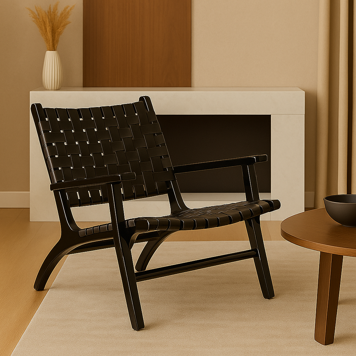 Rico Accent Chair in Woven Leather