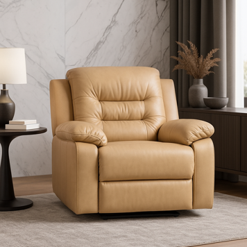 Agera Manual Recliner - Beige Letherette