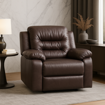 Agera Manual Recliner - Bgundy Ltherette