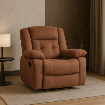 Veyron Rocker-Recliner in Brown Fabric