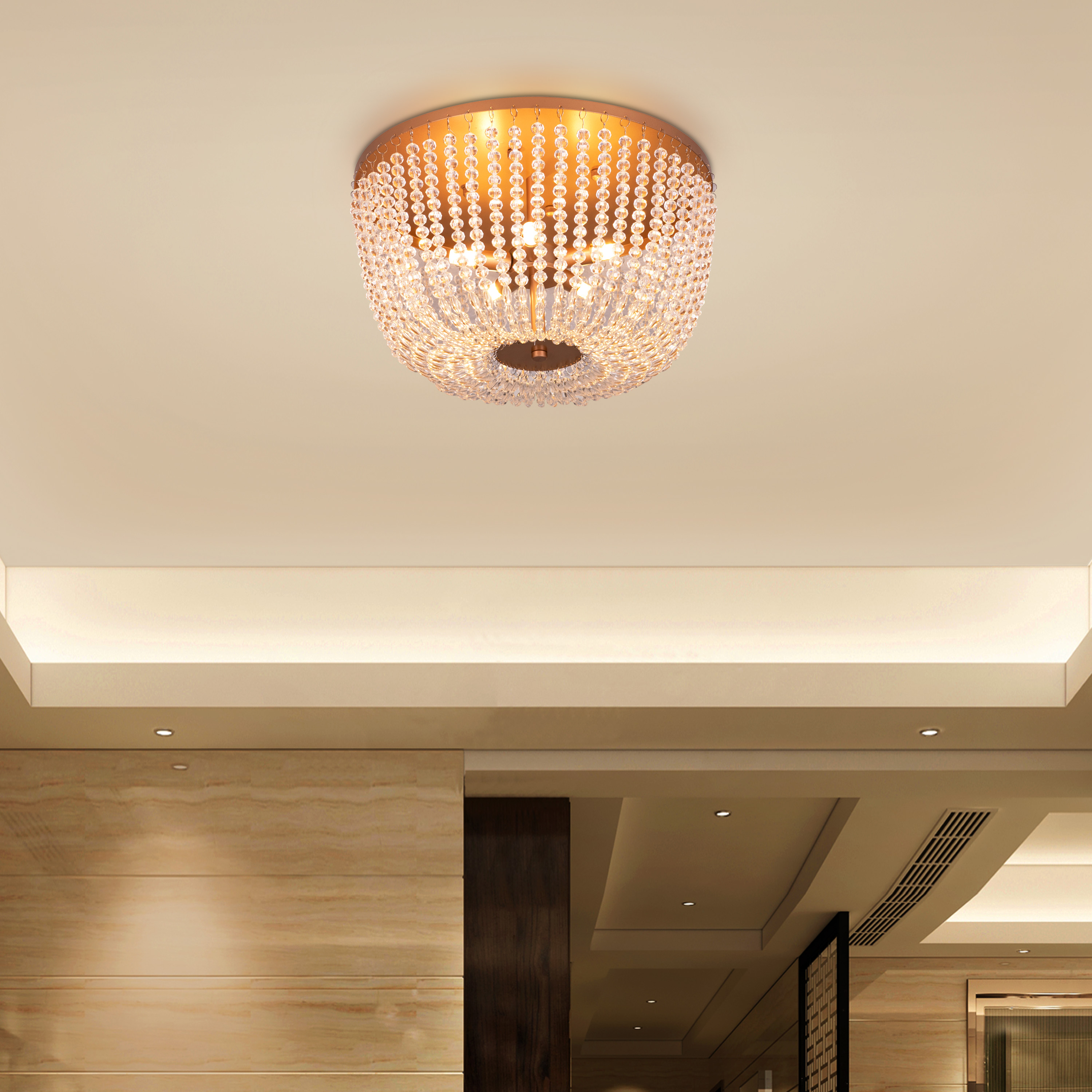 Embraced Crystal Ceiling Light