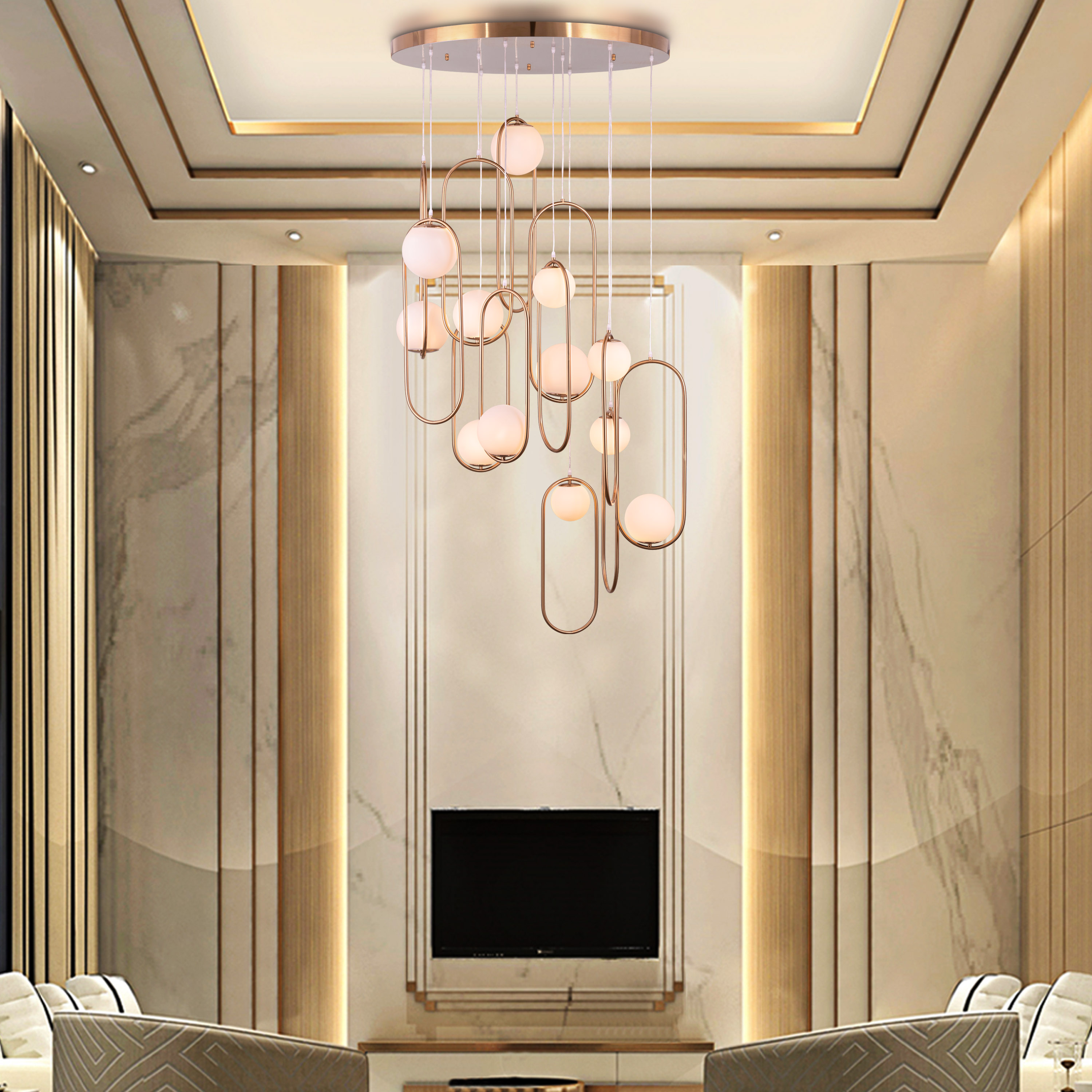 April In Paris Double Height Chandelier