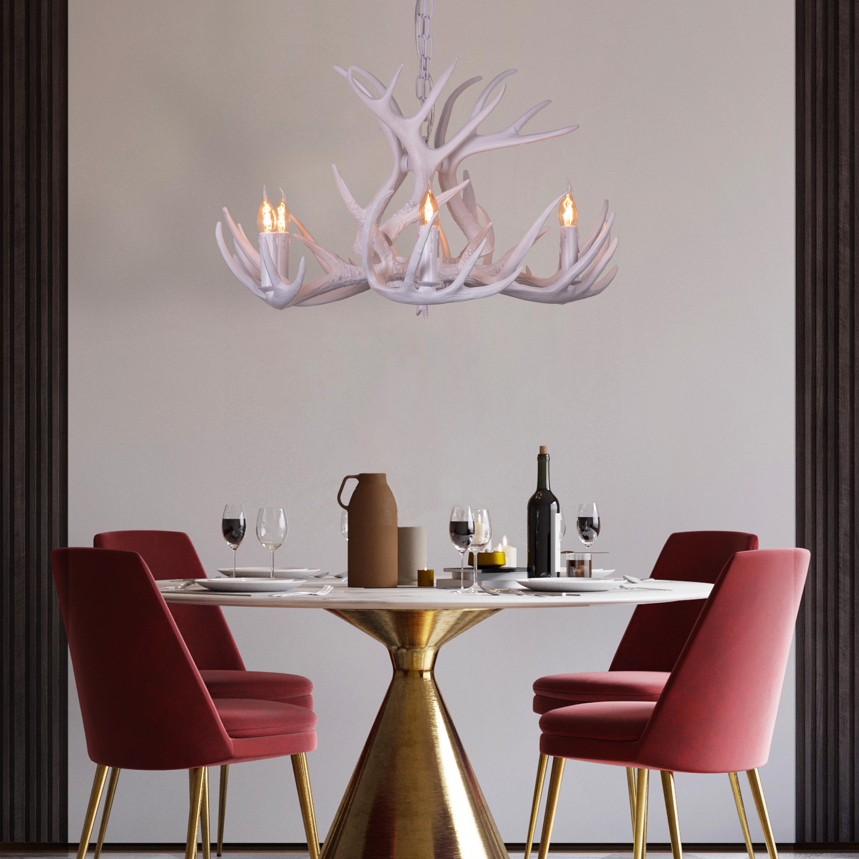 White Christmas Antler Chandelier