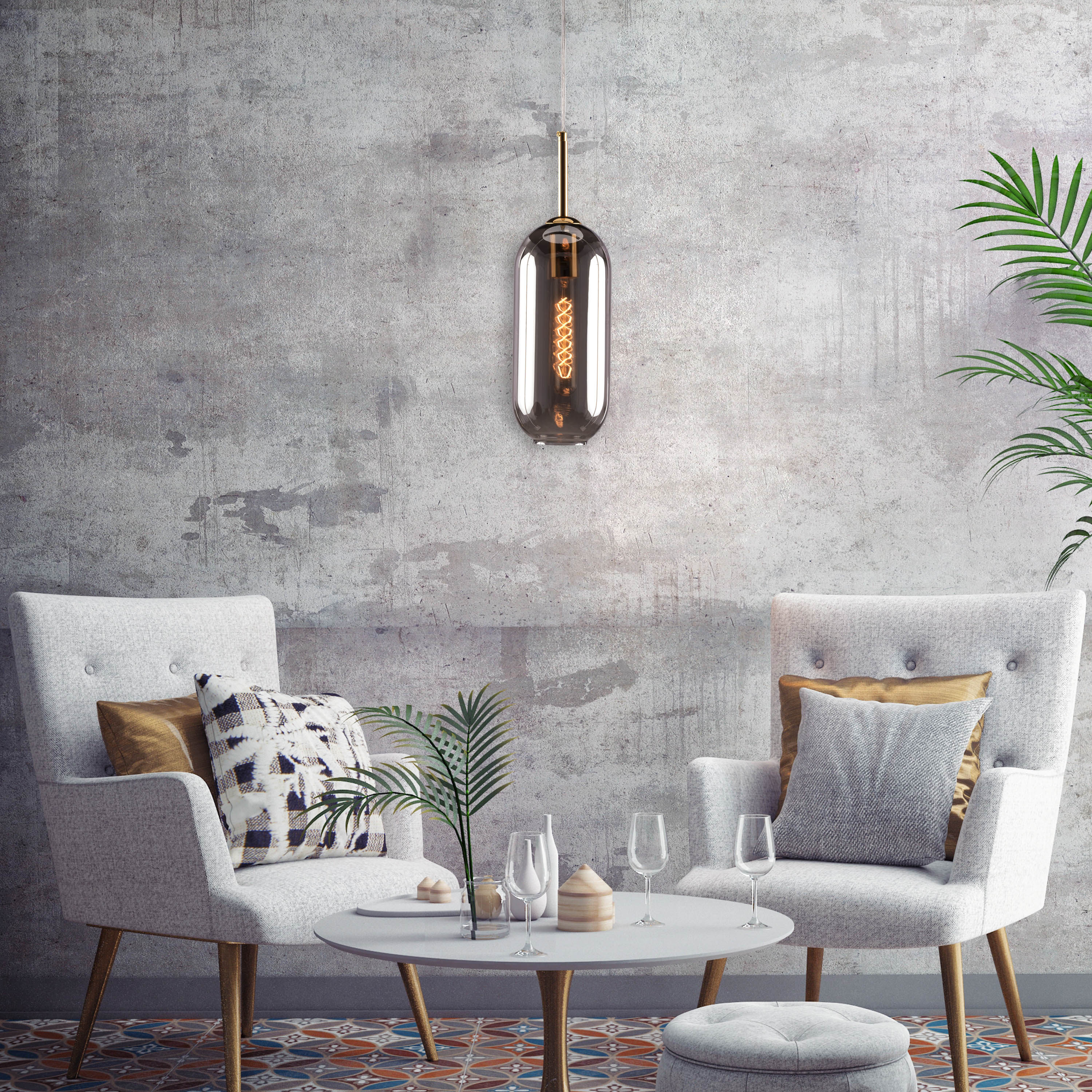 Grey Glamour Small Pendant Light